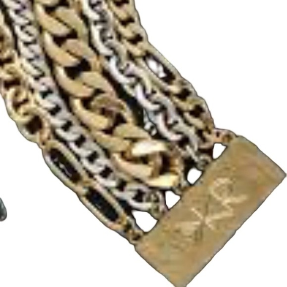 Silpada KR chunky brass silver and gold tone bracelet - Picture 4 of 6